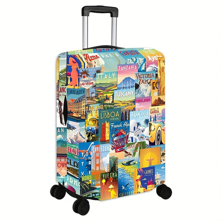 Dame hard skall koffert med kreativ reise motiv Skanto