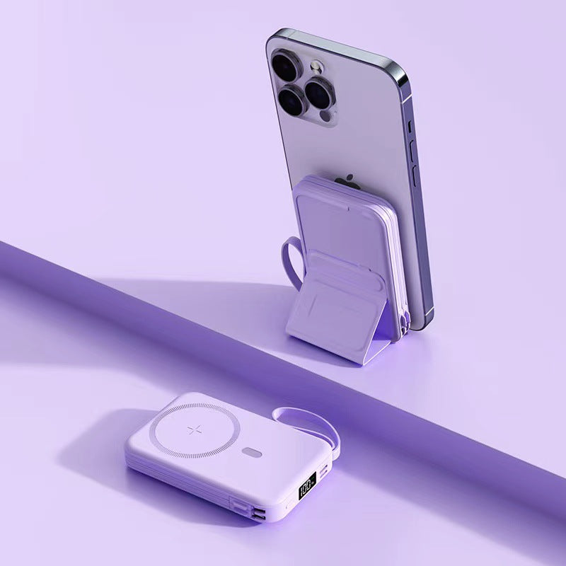 Bærbar powerbank med magnetisk feste og hurtigladingsfunksjon Skanto