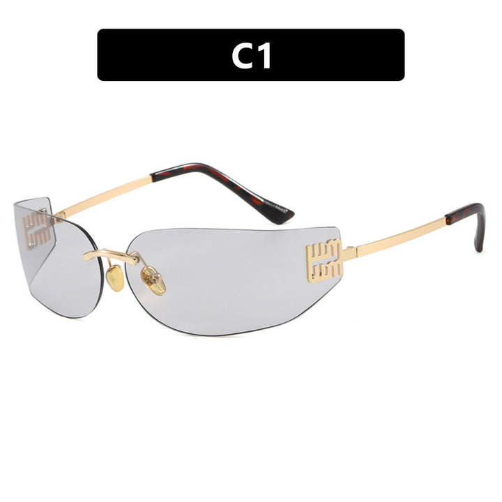 Women's futuristic designer sunglasses with unusual frame and UV protection Skanto