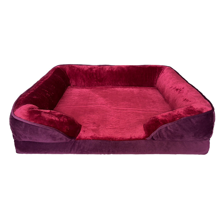 Plush ortopedisk hundeseng med støttende sidevegger