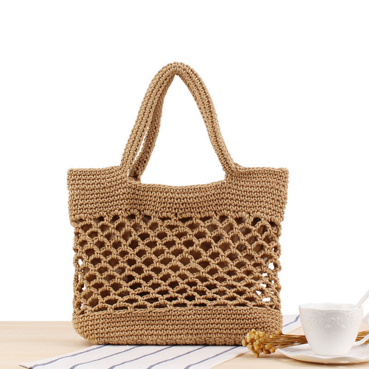 Makramee Strandtaske med Innovativt Nettdesign Skanto