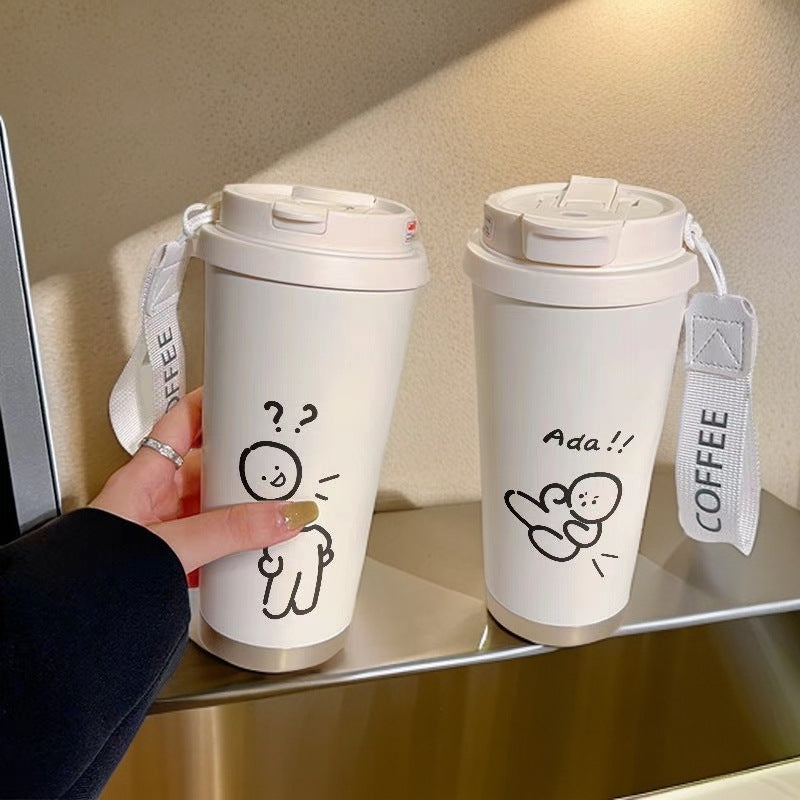 Dame isolerende drikkeflaske med praktisk klappdeksel og sjarmerende Hello Kitty-design Skanto