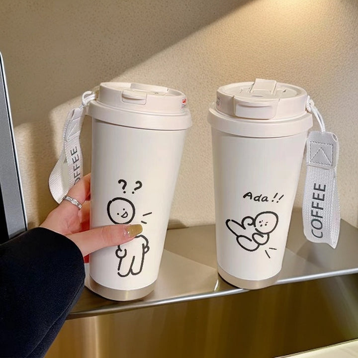 Dame isolerende drikkeflaske med praktisk klappdeksel og sjarmerende Hello Kitty-design Skanto