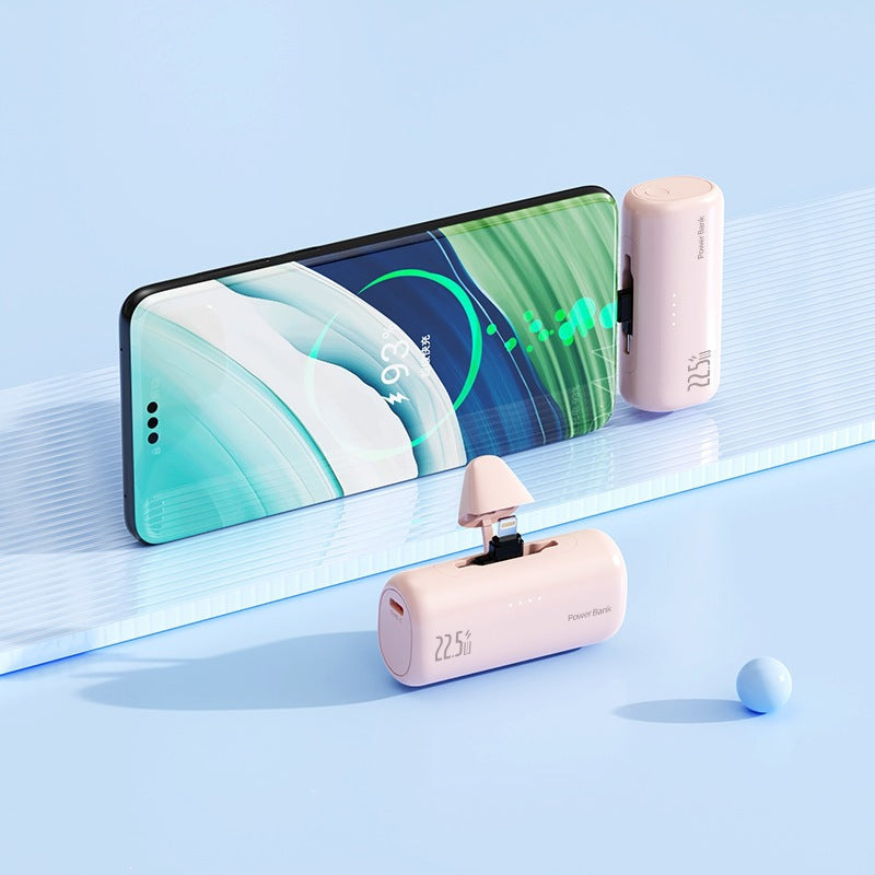 Kompakt Powerbank med integrert ladeadapter Skanto