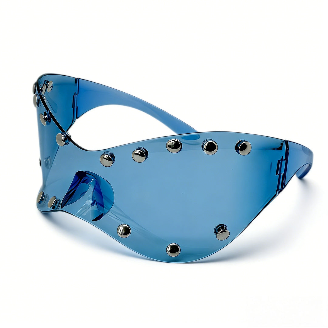 Damer futuristisk designer-solbrille med dekorative metalldetaljer Skanto