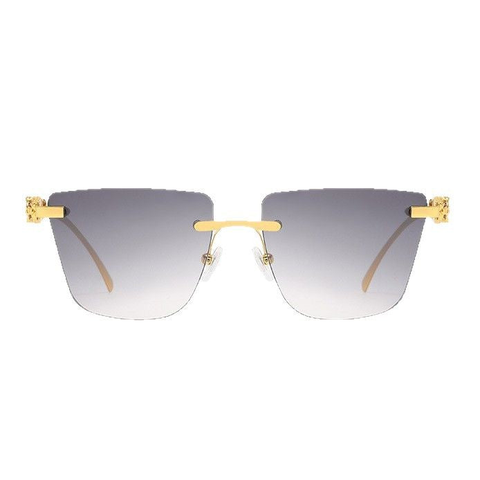Dame Geometrisk Solbrille med elegant gullfarget detalj Skanto