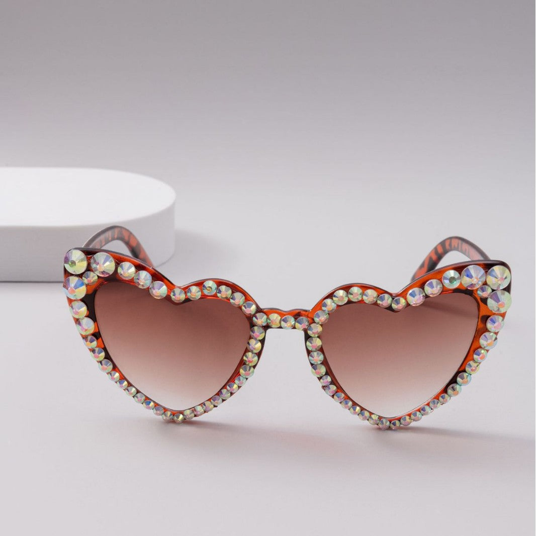 Dame Hjerteformet Glitter-solbrille Skanto