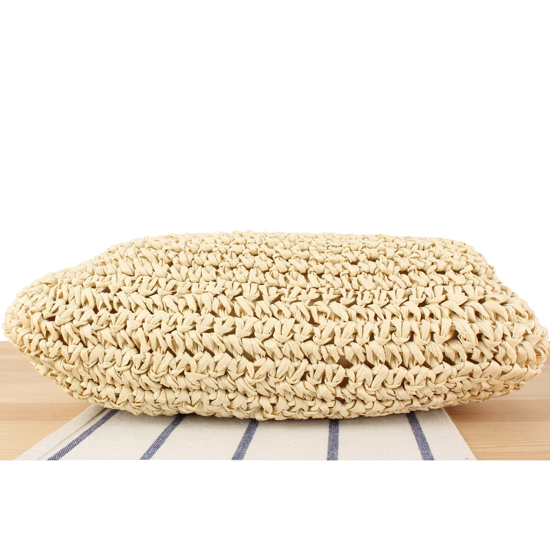 Shoulder bag made of handmade natural fibers with elegant chain embellishment Skanto