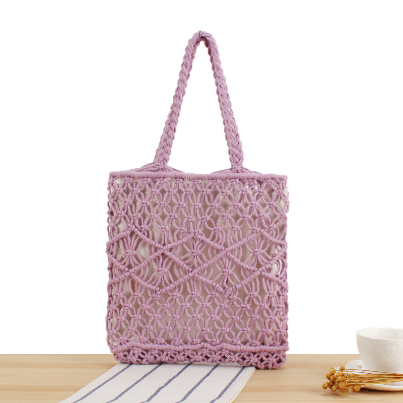 Hand-knotted tote bags with geometric patterns Skanto