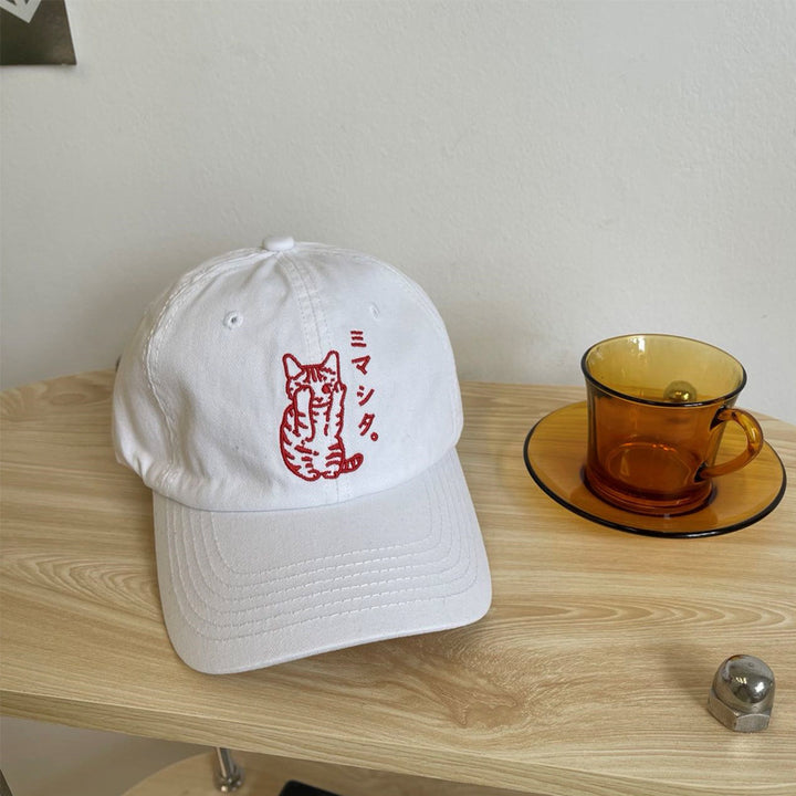 Menns brodert katt design baseball cap Skanto