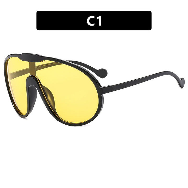 Dame futuristisk gjennomsiktig solbrille med elegant form Skanto