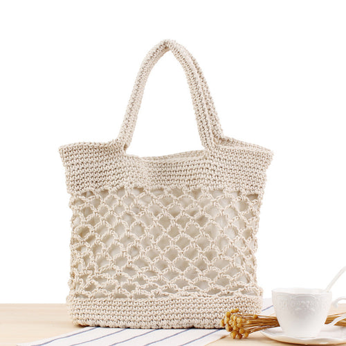 Makramee Strandtaske med Innovativt Nettdesign Skanto
