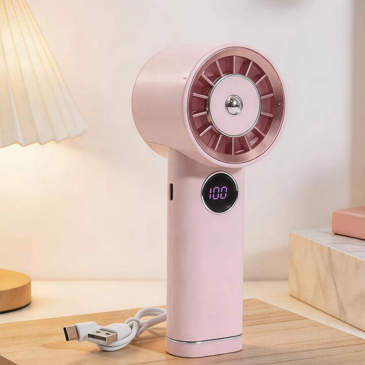Dame Bærbar Mini-Håndvifte med digital temperaturvisning Skanto