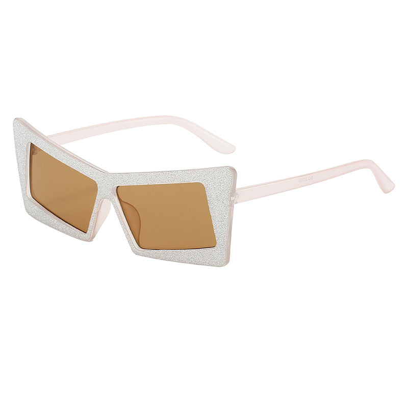 Dame geometrisk solbrille med glitrende elementer Skanto