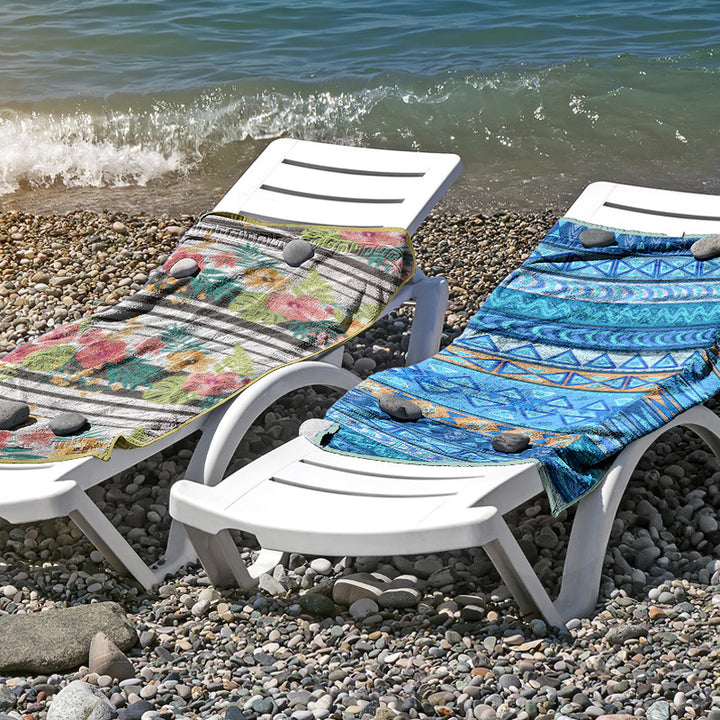 Strandhåndkle i hudvennlig mikrofiber med kreativ mønstermiks Skanto