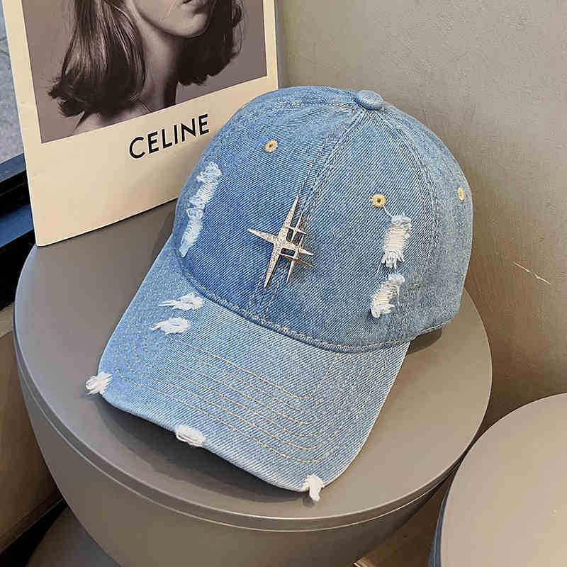 Unisex Distressed Denim Baseball Cap Skanto 1784188338