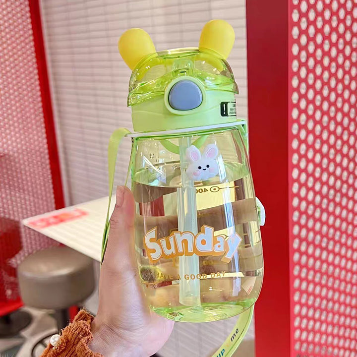 Dame Dyrevennlig Vannflaske med praktisk sugerør Skanto