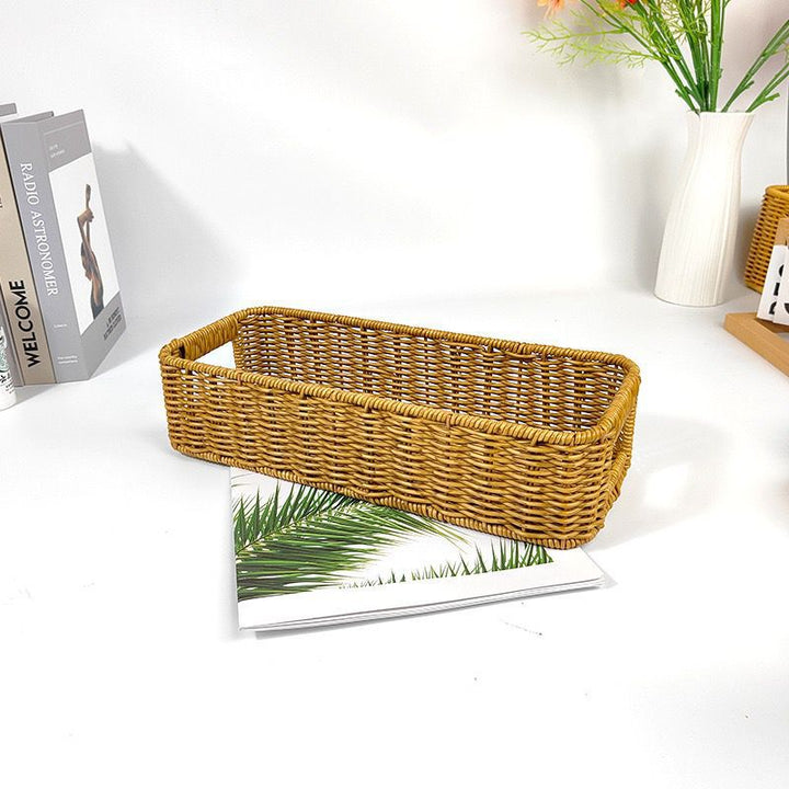 Unisex Rektangulær Oppbevaringskurv i flette materiale Skanto