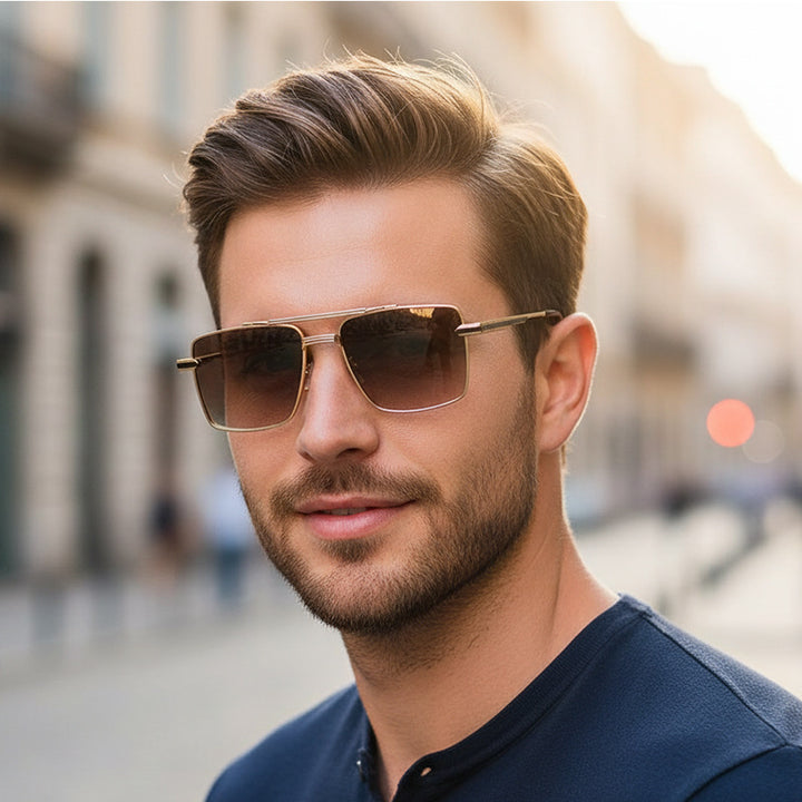 Dame futuristisk kvadratisk solbrille Skanto