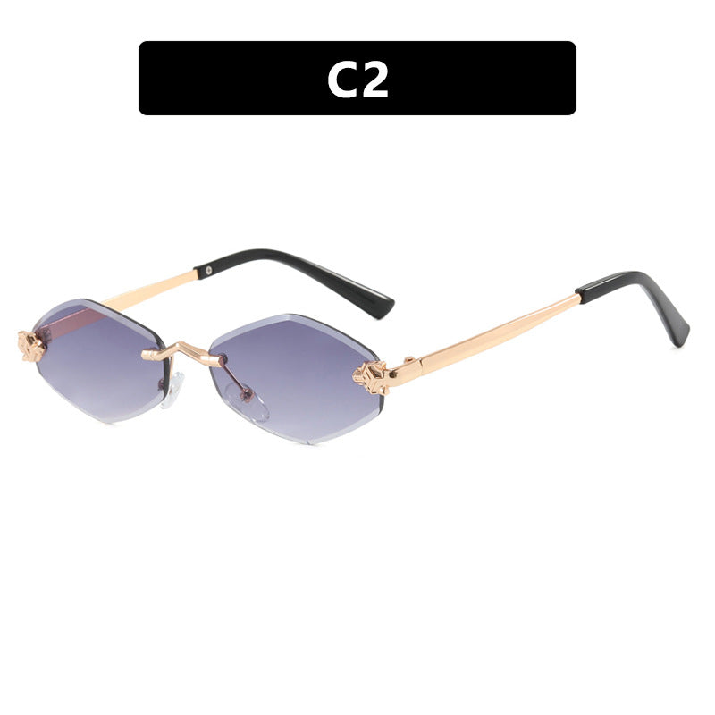 Women's geometric sunglasses with double metal frame and protective lenses Skanto