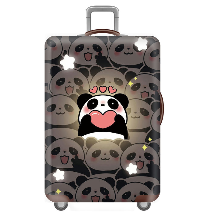 Unisex nan elastisk koffertrekk for hardplast trolley med søtt panda-motiv, elastisk beskyttelsestrekk med håndtak- og hjulåpninger Skanto