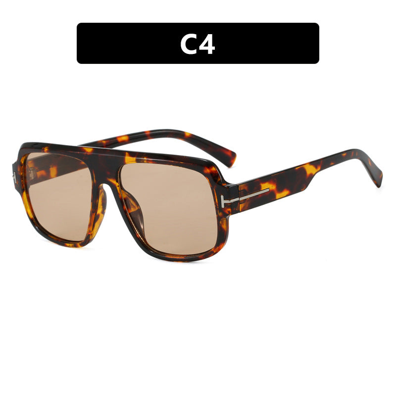 Women's fashionable square sunglasses with trendy tortoise pattern Skanto