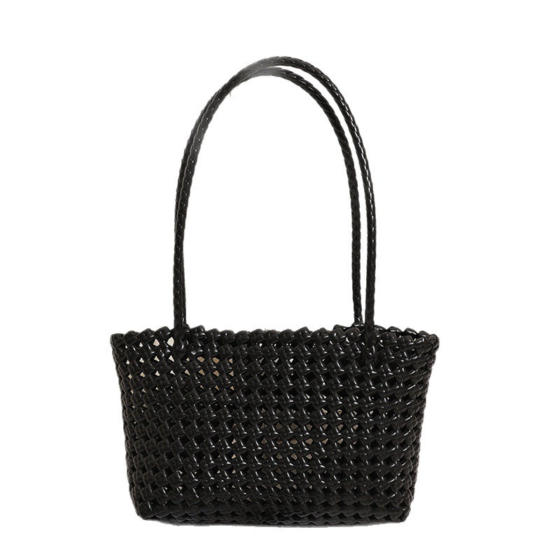 Braided beach bag with practical folding mechanism Skanto