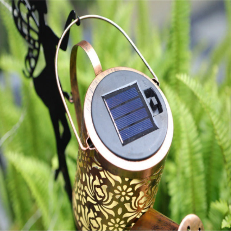 Dekorativ Fe Fairy Silhouette Hage Stake Med LED Vanning-Kanne Kaskade Lys Skanto