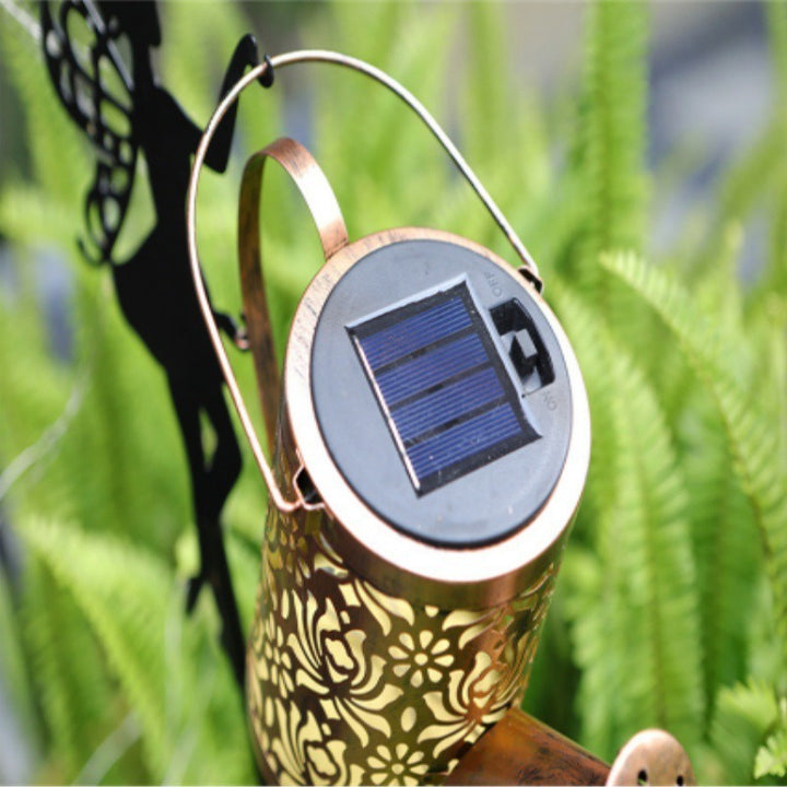 Dekorativ Fe Fairy Silhouette Hage Stake Med LED Vanning-Kanne Kaskade Lys Skanto