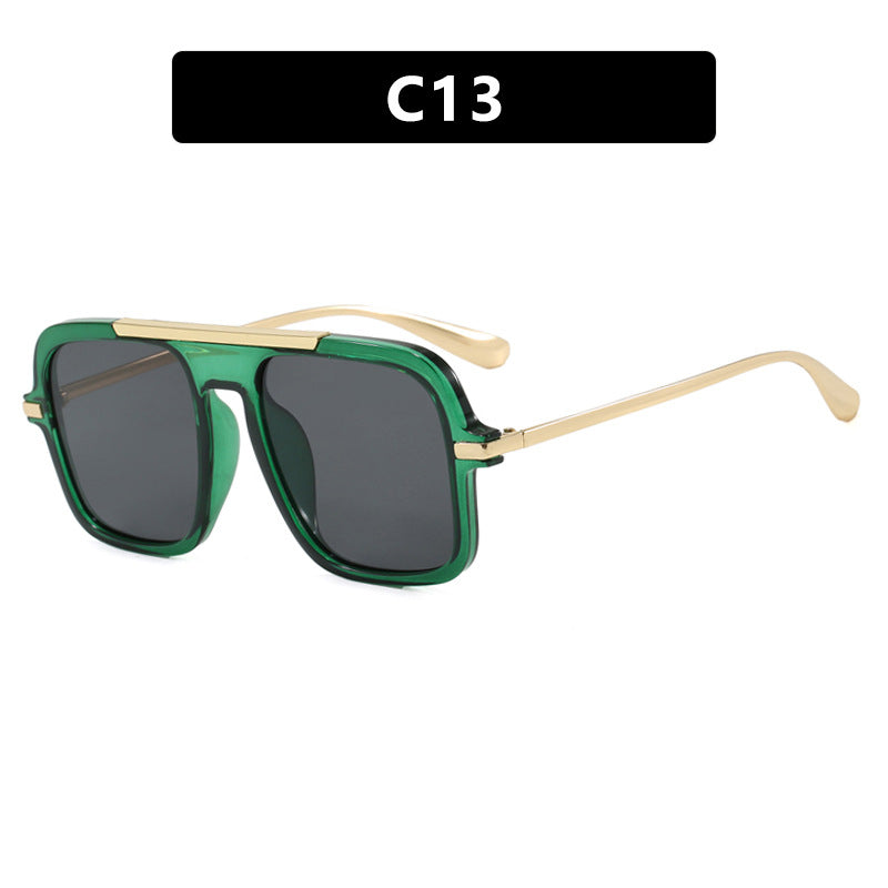 Women's Square Designer Sunglasses with Gold Accents and Protective UV Filter Skanto