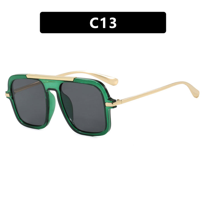 Dame kvadratisk solbrille med luksuriøs metallramme og robuste glass Skanto