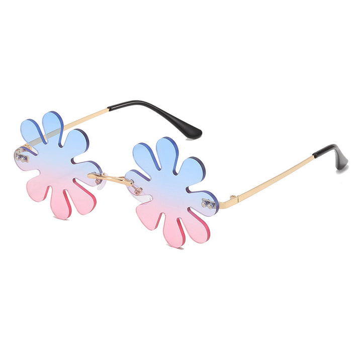 Dame Lekker blomster-solkors med stilfull metallramme Skanto