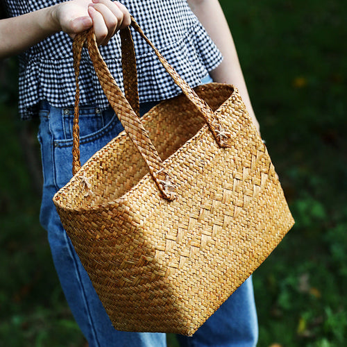 Premium Håndvevd Naturlig Lagertote Skanto