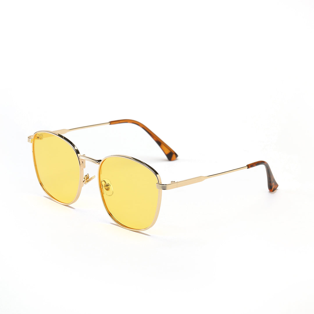 Dame modische Hexagon solbrille med luksuriøs metallramme Skanto