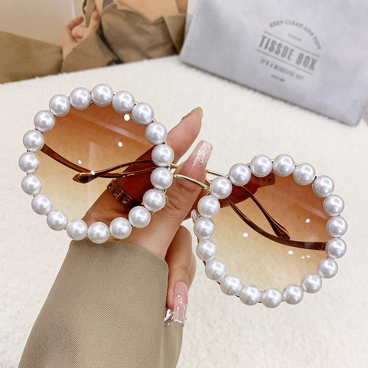 Damer elegant oversized solbriller med stilfull transparent ramme Skanto