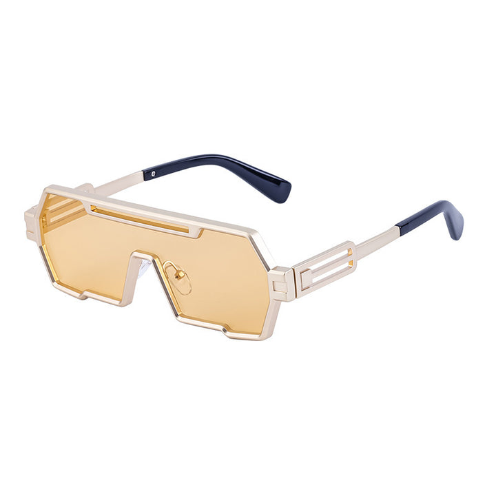 Dame motorisert solbrille i futuristisk design med bred ramme Skanto