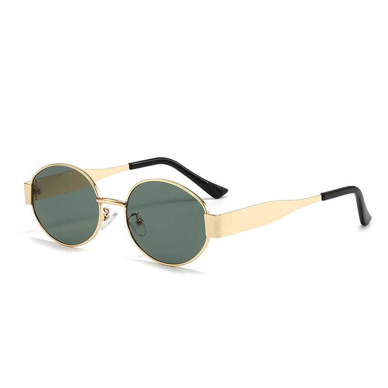 Dame motesik oval solbrille med unik ramme Skanto