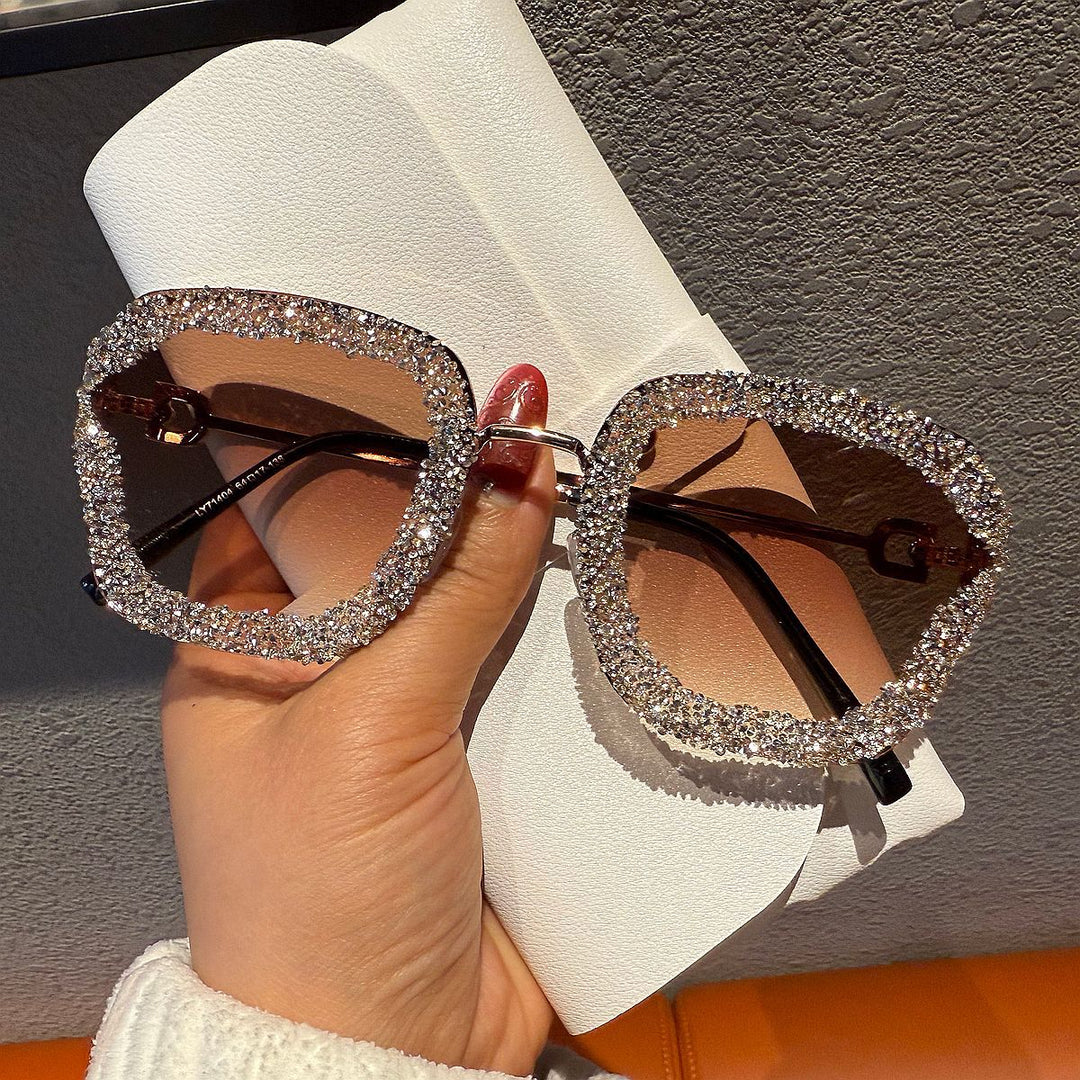 Damer Glamourøse solbriller med glitrende rhinestones Skanto