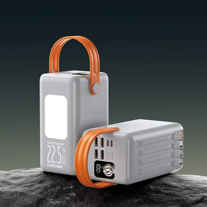 Bærbar powerbank med hurtigladefunksjon og integrert bærehåndtak Skanto