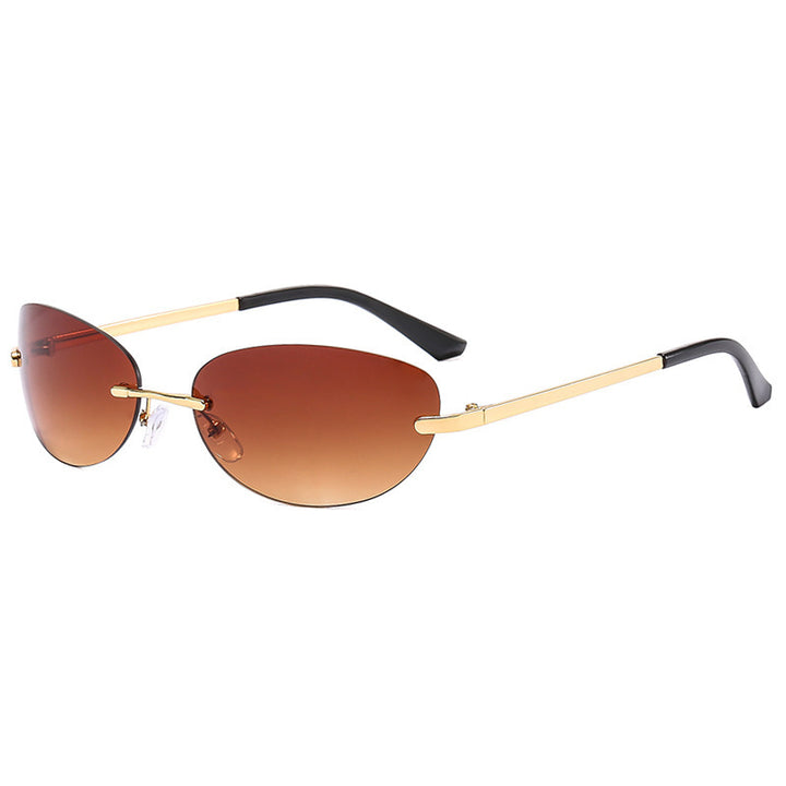 Dame moteriktig solbrille i elegant halvramme-B design Skanto