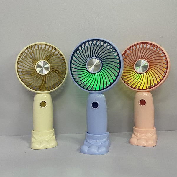 Unisex Bærbar Håndvifte med LED-belysning og kreativt design Skanto