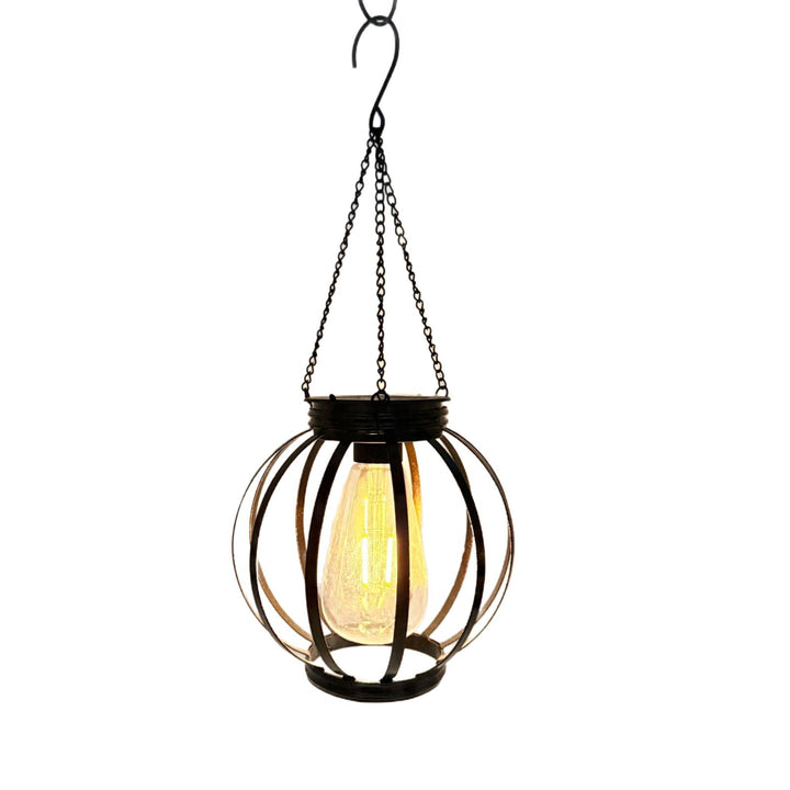 Utendørs hengende metalbur pendellampe med justerbar kjede og vintage filament LED Skanto