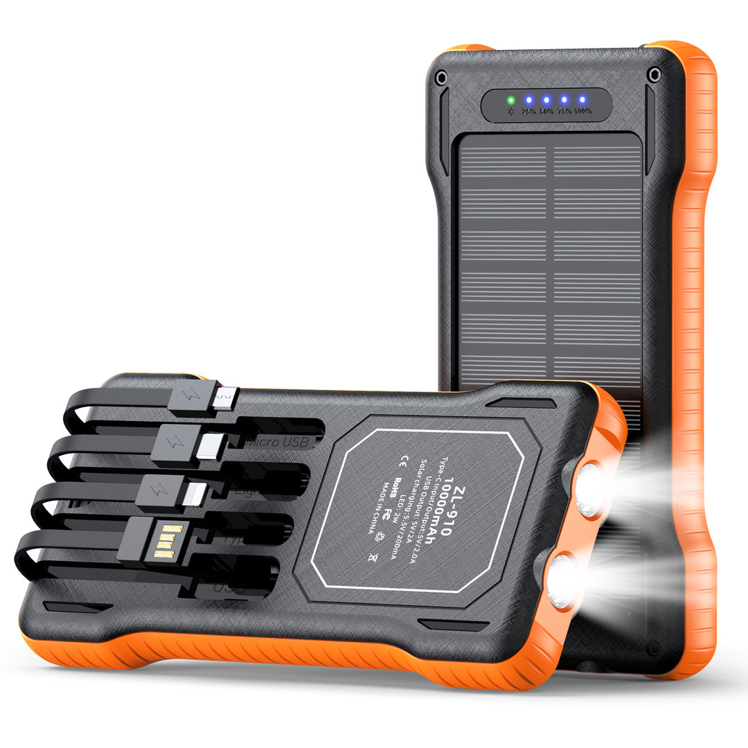 Solar Powerbank med Integret LED-Lys Skanto