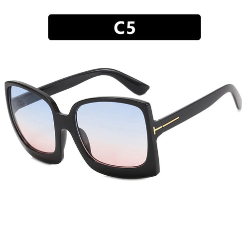 Women's oversized sunglasses in modern square design with mirrored lenses Skanto