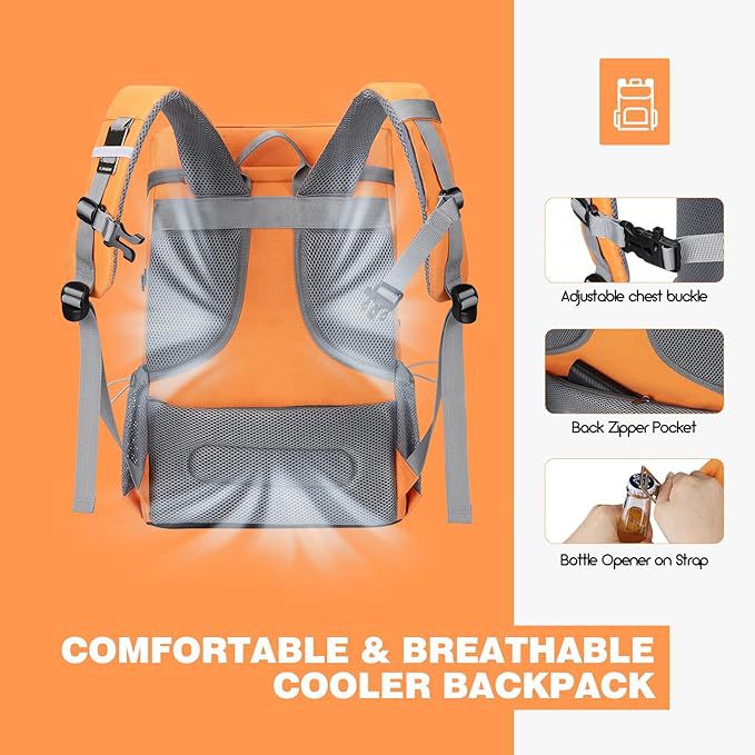 Unisex insulated picnic backpack with integrated cooler, bottle holder, and adjustable strap system Skanto