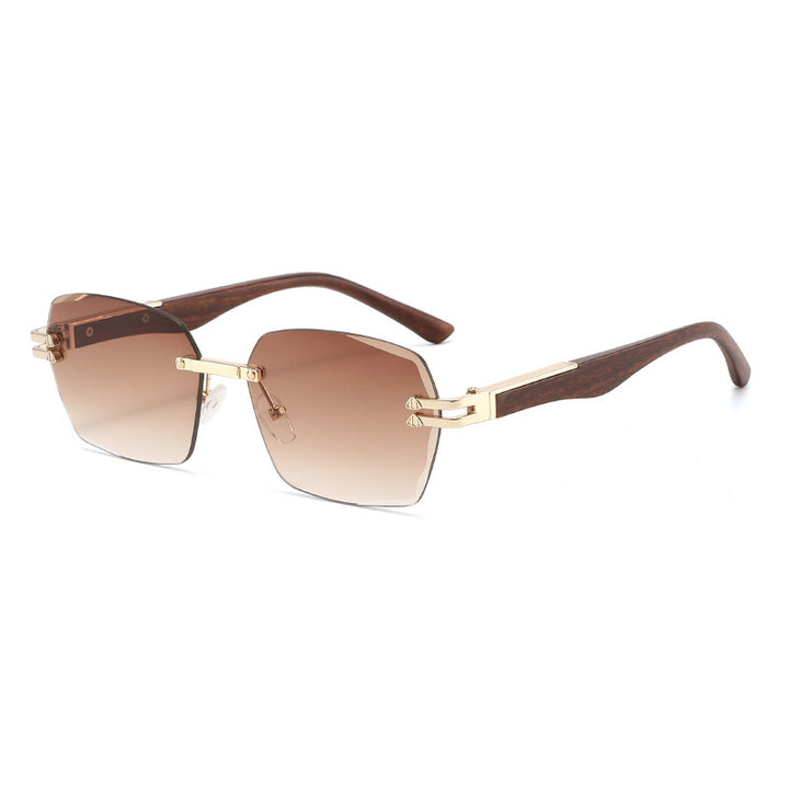 Men's Elegant Square Sunglasses with Wooden Temples Skanto