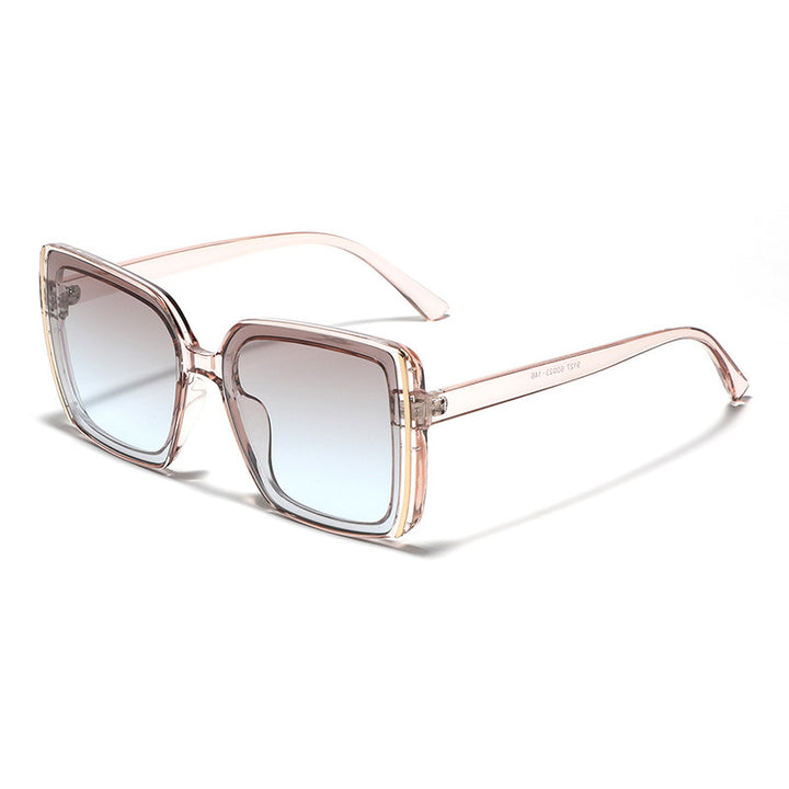 Dame oversized Designer-solbrille med unik ramme Skanto