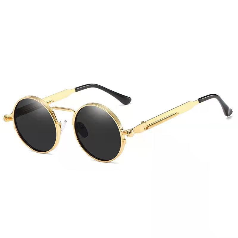Dame Runde Metall-solbrille med speilte linser Skanto