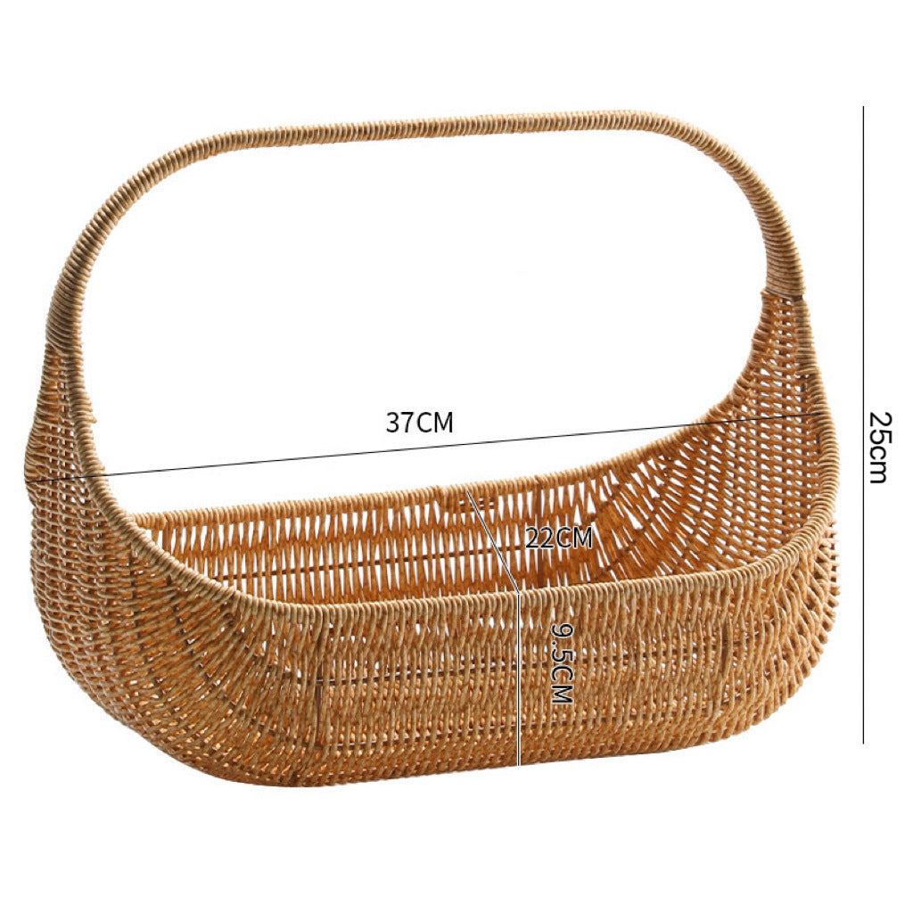 Dame Håndlaget Rattan Kurv med elegant kontur Skanto