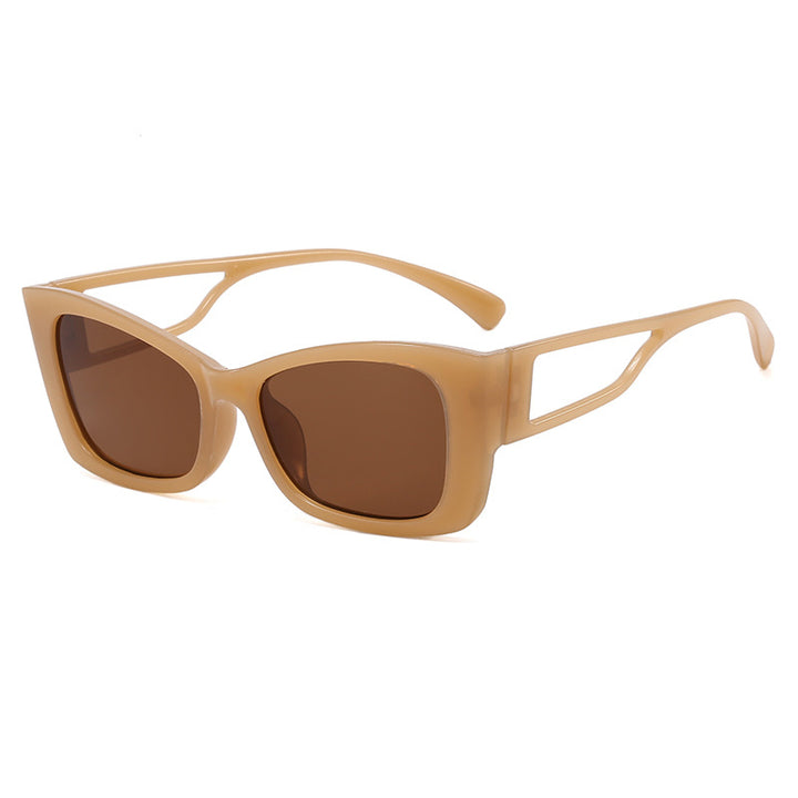 Damer trendy geometrisk solbrille med firkantet ramme Skanto
